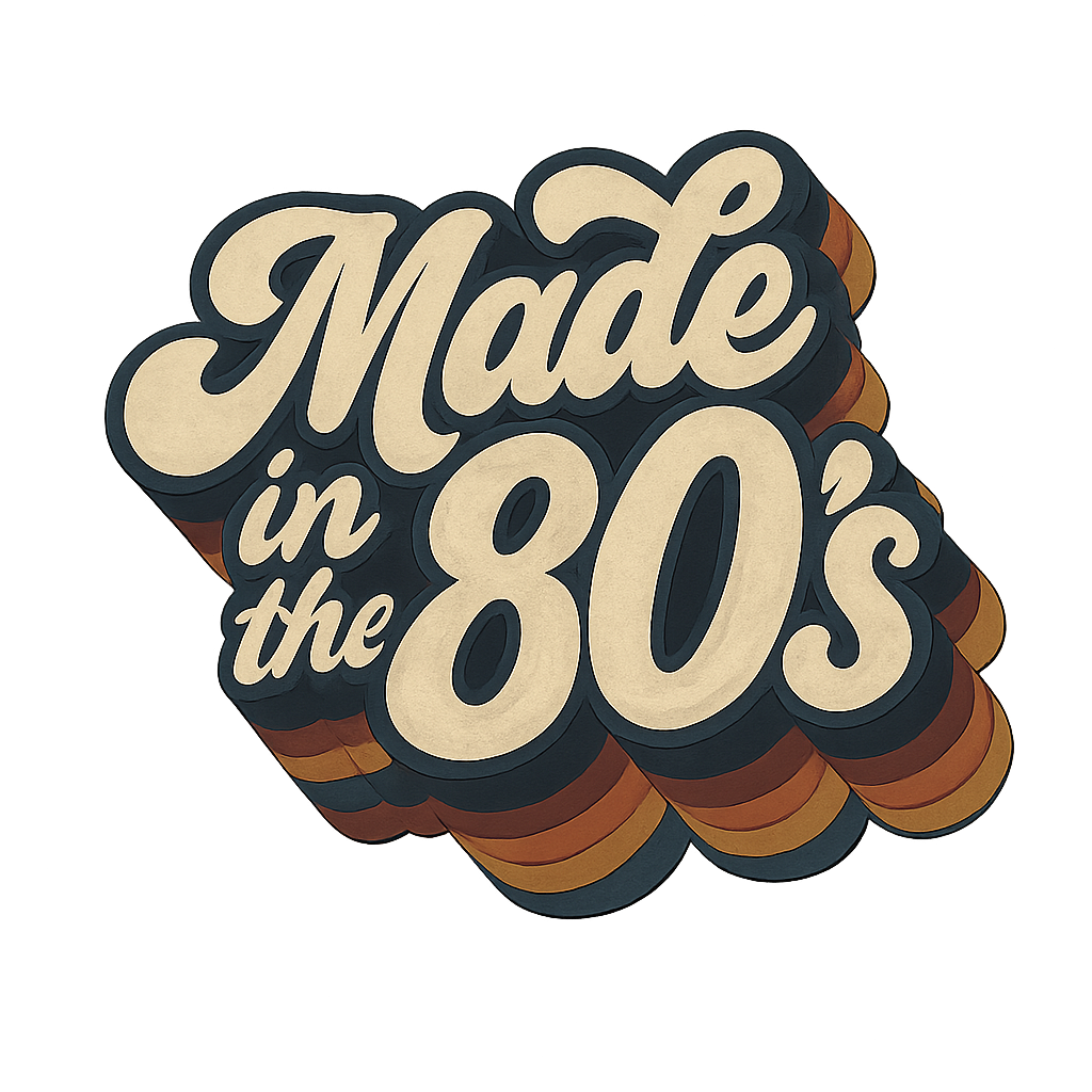 Bold 'Made in the 80’s' Iron-On Patch,Retro Neon-Style, Washable DTF Transfer for DIY Shirts,Colorful 80s Design for T-Shirts, Hoodies