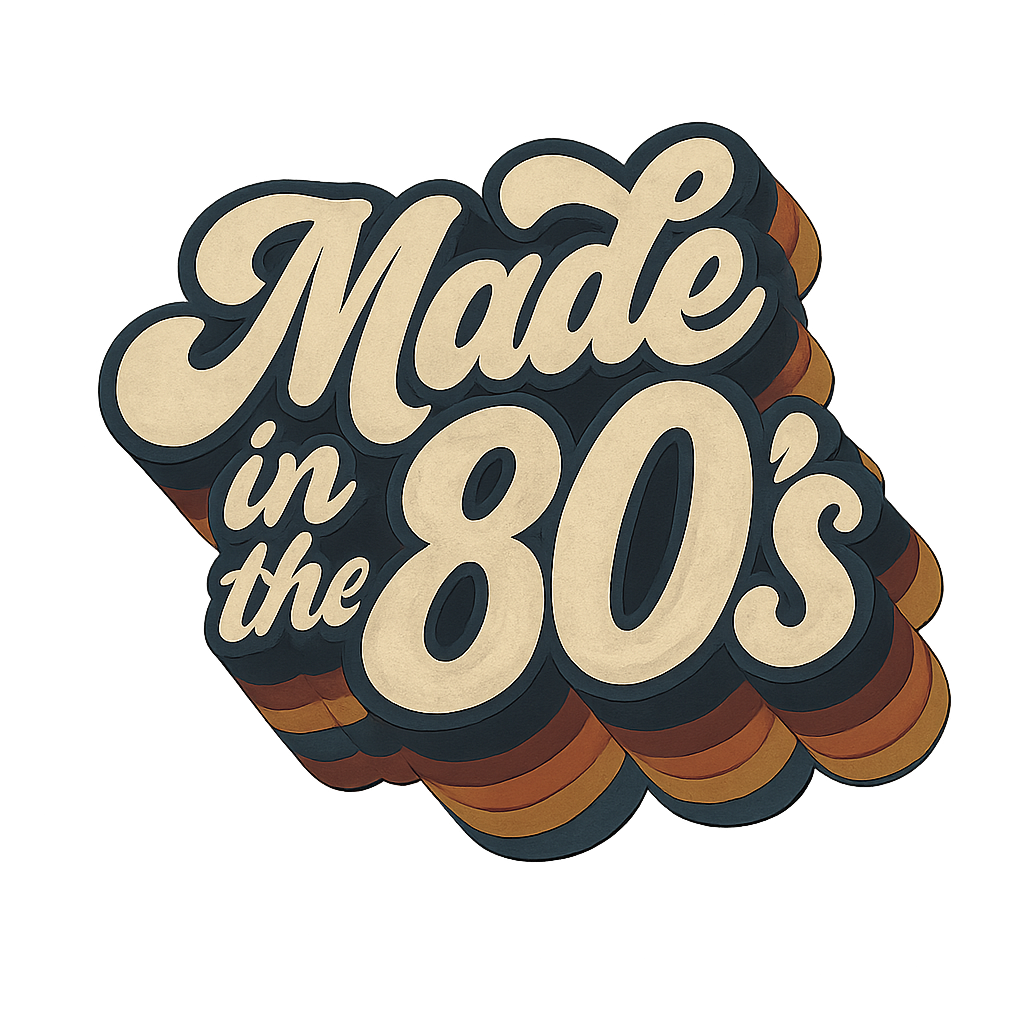 Bold 'Made in the 80’s' Iron-On Patch,Retro Neon-Style, Washable DTF Transfer for DIY Shirts,Colorful 80s Design for T-Shirts, Hoodies