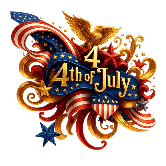 DTF Heat Transfer Iron On Sticker, 4th of July Patriotic Eagle Graphic, for Independence Day Apparel and National Celebration Decor