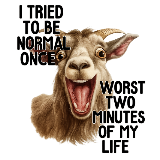 DTF Heat Transfer Iron On Sticker, Funny Goat Meme Graphic, for Humor Apparel and Casual Decor