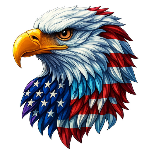DTF Heat Transfer Iron On Sticker, Patriotic American Eagle Graphic, For USA  Themed Apparel And Festive Decor