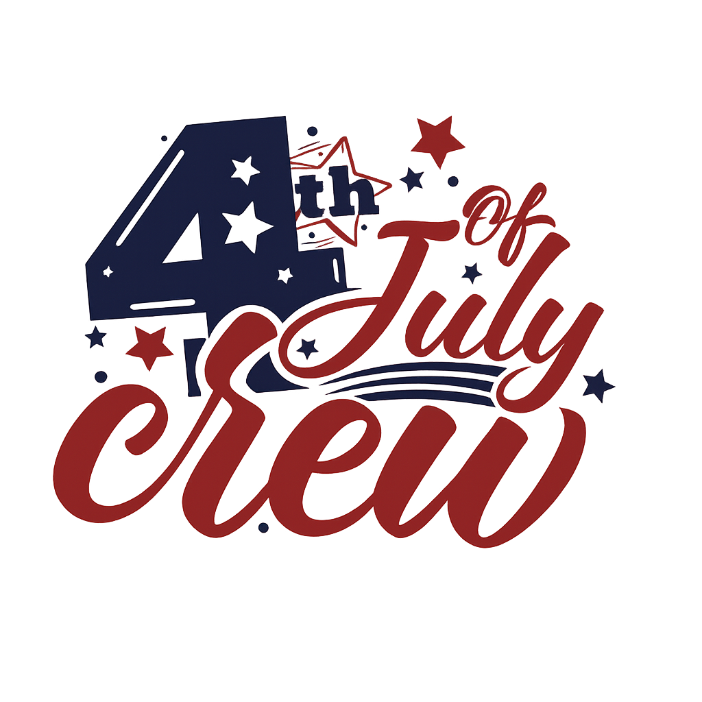 DTF Heat Transfer Iron On Sticker, Patriotic 4th Of July Crew Graphic, For Independence Day Apparel And Festive Decor