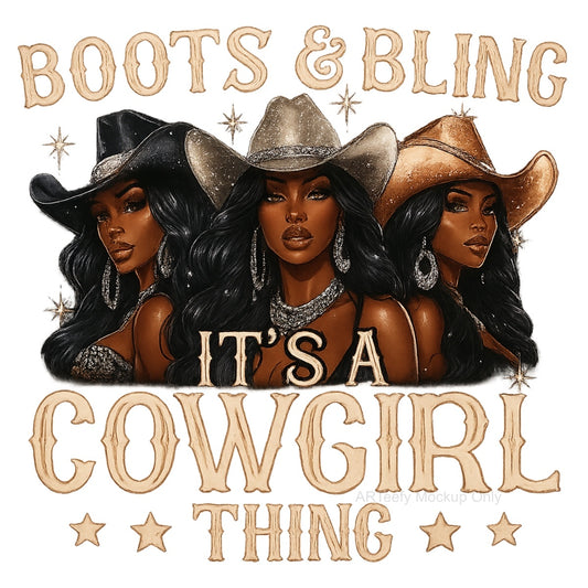 DTF Heat Transfer Iron On Sticker, Stylish Cowgirl Trio Graphic, For Western Vibe Apparel And Rodeo Themed Decor