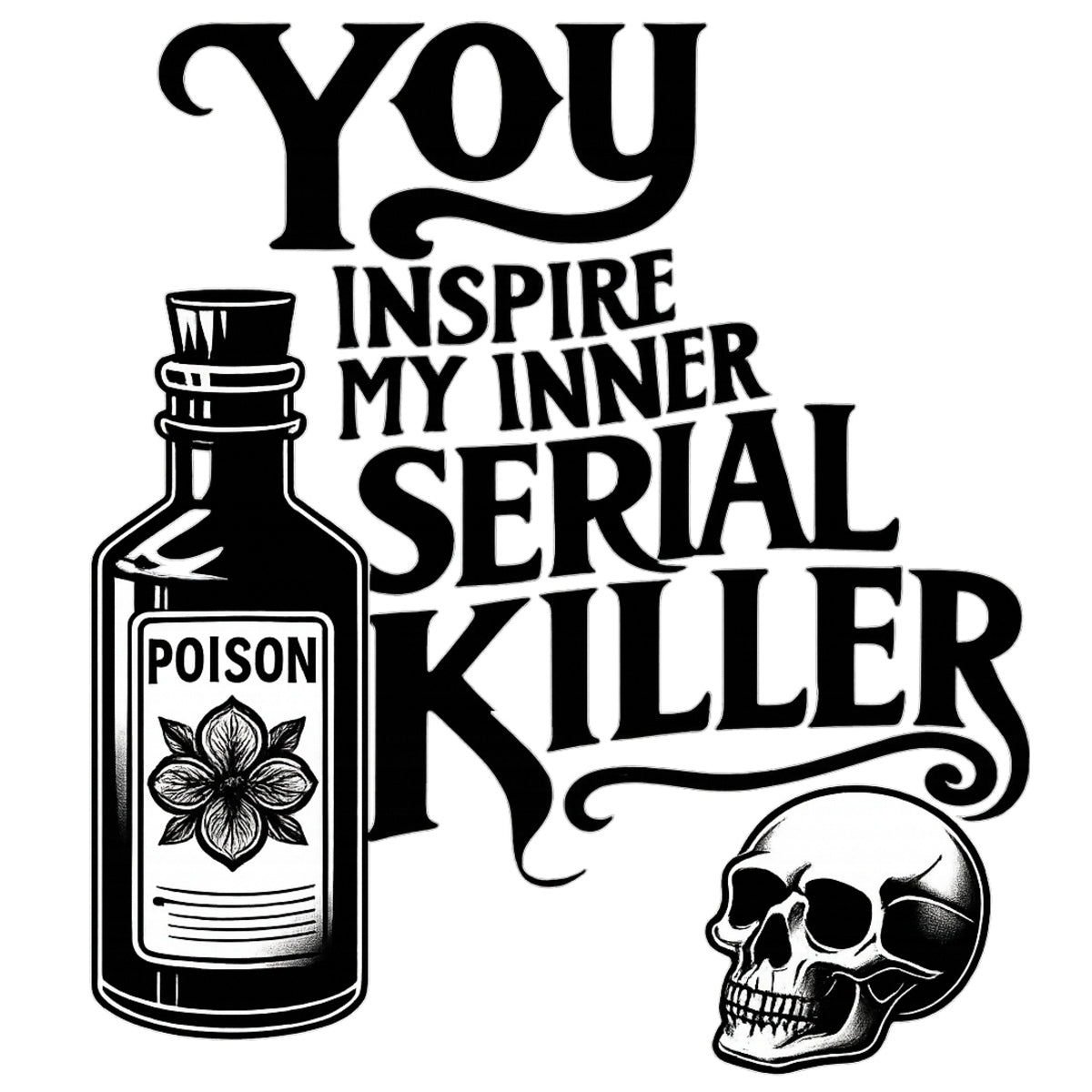 DTF Heat Transfer Iron On Sticker, Dark Humor Serial Killer - Themed Graphic, For Edgy Apparel And Alternative Lifestyle Events