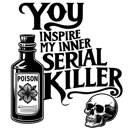 DTF Heat Transfer Iron On Sticker, Dark Humor Serial Killer - Themed Graphic, For Edgy Apparel And Alternative Lifestyle Events