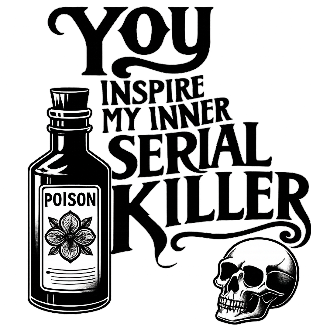 DTF Heat Transfer Iron On Sticker, Dark Humor Serial Killer - Themed Graphic, For Edgy Apparel And Alternative Lifestyle Events