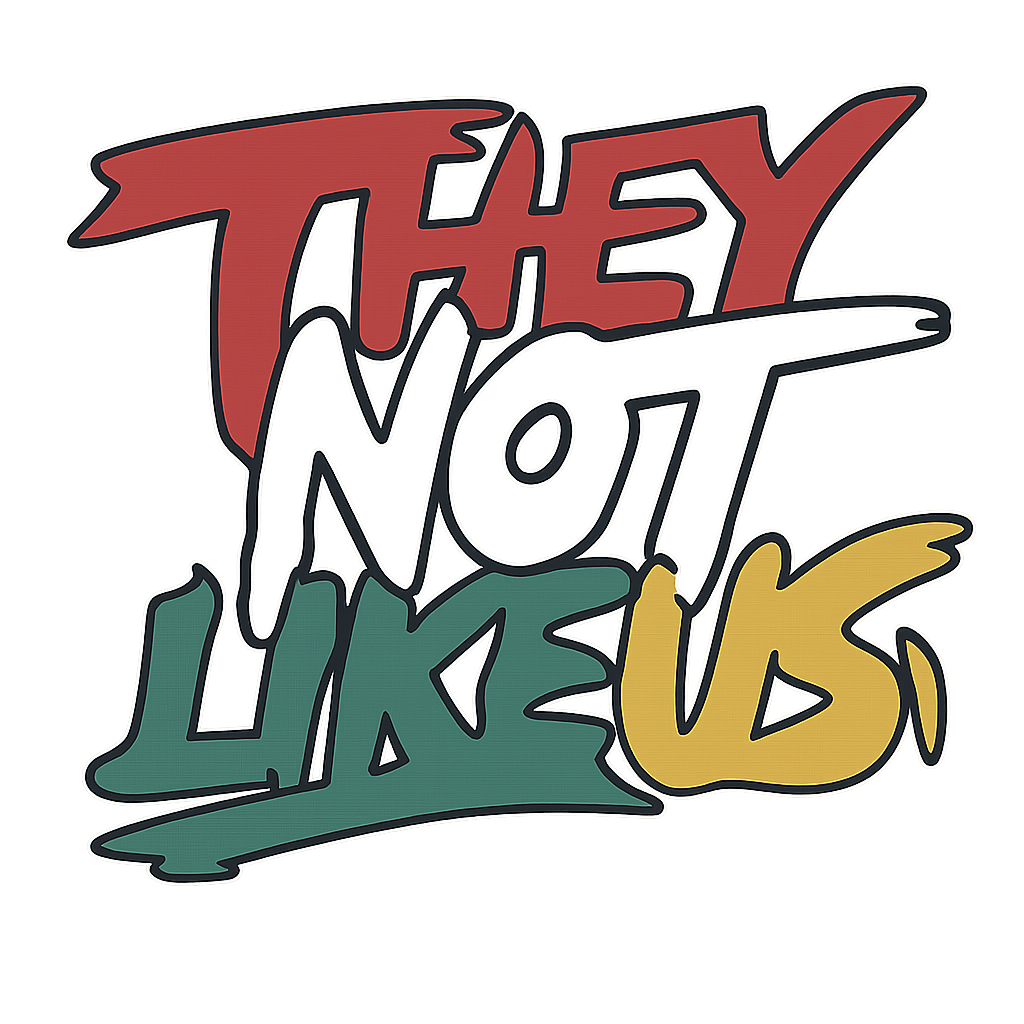 DTF Heat Transfer Iron On Sticker, Edgy "THEY NOT LIKE US" Slogan in Vibrant Colors, for Trendy Hip - Hop Tees & Crew Merch