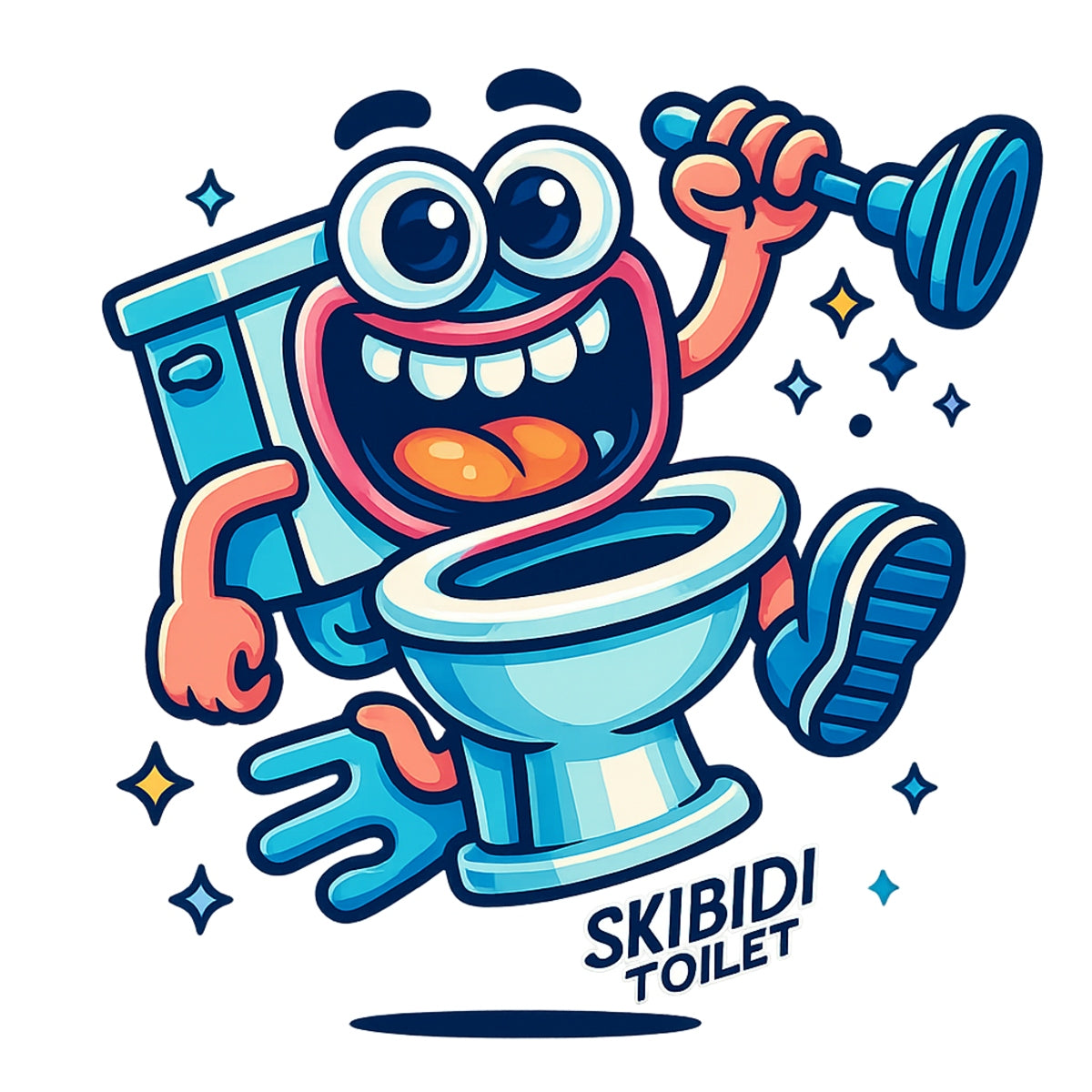 DTF Heat Transfer Iron On Sticker: Creative Toilet Seat Character Sticker for DIY Clothing Bags Accessories and Home Decor