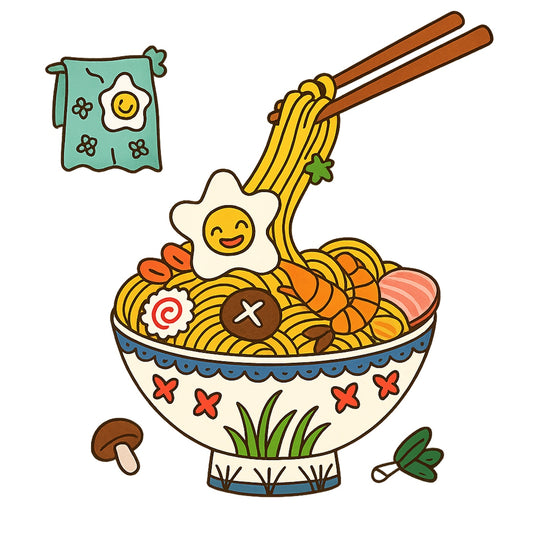 DTF Heat Transfer Iron On Sticker , Ramen Art Decals ,  Foodie Culture Apparel & Home Decor , Heat-Resistant Vinyl for T-Shirts Bags , Kawaii Asian Cuisine Design , DIY Craft Supplies , Anime Style Food Stickers