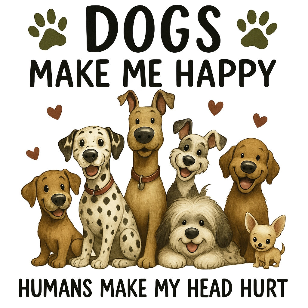 Funny Dog DTF Iron On Transfer for T-Shirts,Cute Pet Lover Heat Press Decal, DTF Print for DIY Shirts, Tote Bags