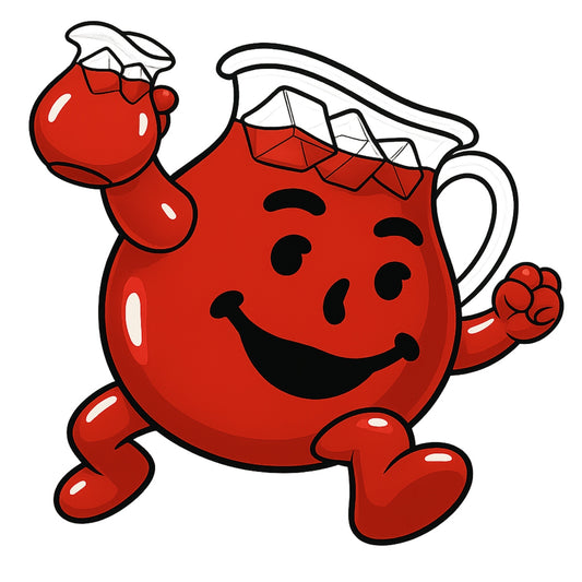 Funny Kool-Aid Man Iron-On Heat Transfer Sticker , Retro Cartoon Graphic Decal for DIY T-Shirts, Hoodies, Bags , Washable and Easy to Apply Vinyl Patch for all”