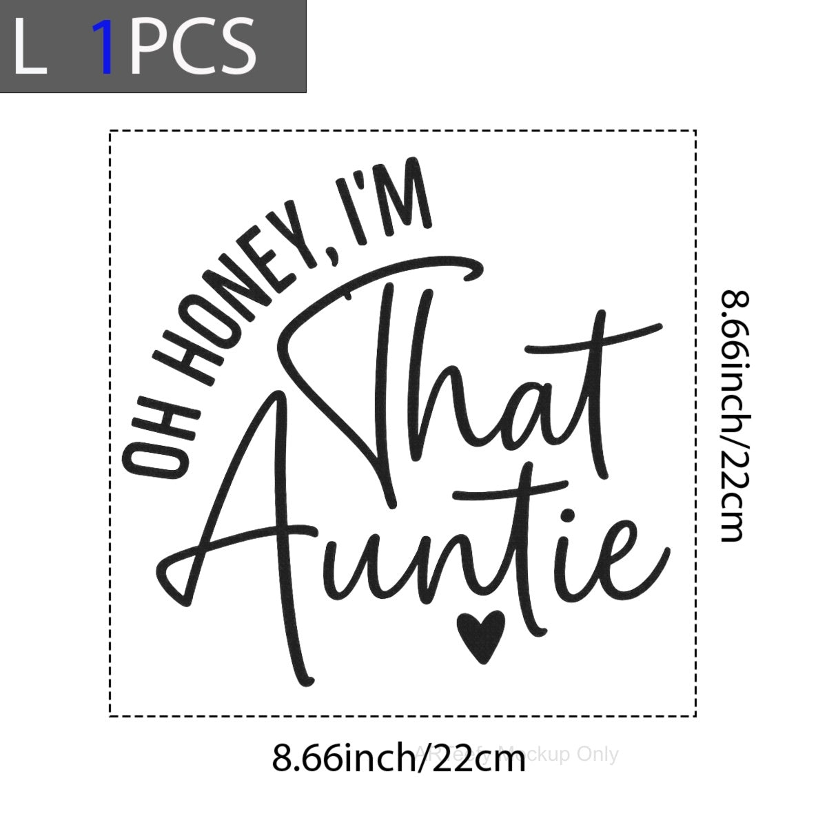 Oh Honey I'm That Auntie DTF Heat Transfer for T-Shirts – Funny Colorful Embroidery Style Iron On Patch – Trendy Auntie Shirt Decal for Women, DIY Gift, Sublimation Alternative, Ready to Press