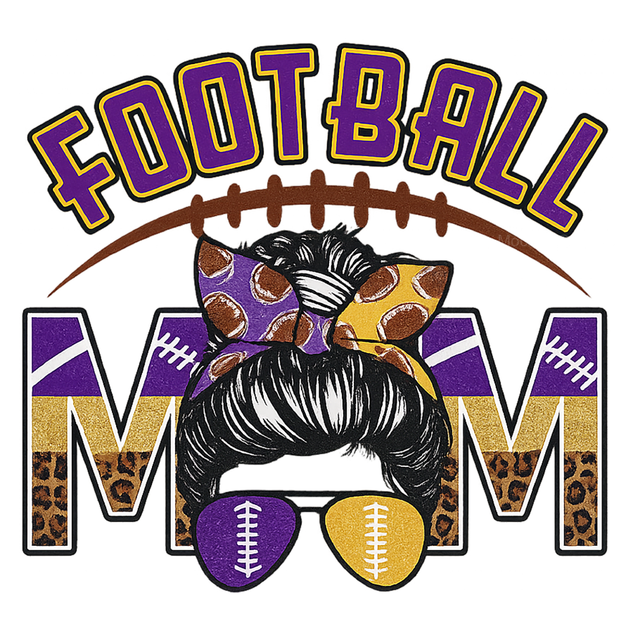 DTF Heat Transfer Iron On Sticker, Football  Themed Mom Graphic, For Game Day Apparel And Sports  Loving Moms' Gifts