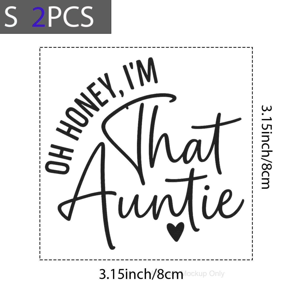 Oh Honey I'm That Auntie DTF Heat Transfer for T-Shirts – Funny Colorful Embroidery Style Iron On Patch – Trendy Auntie Shirt Decal for Women, DIY Gift, Sublimation Alternative, Ready to Press