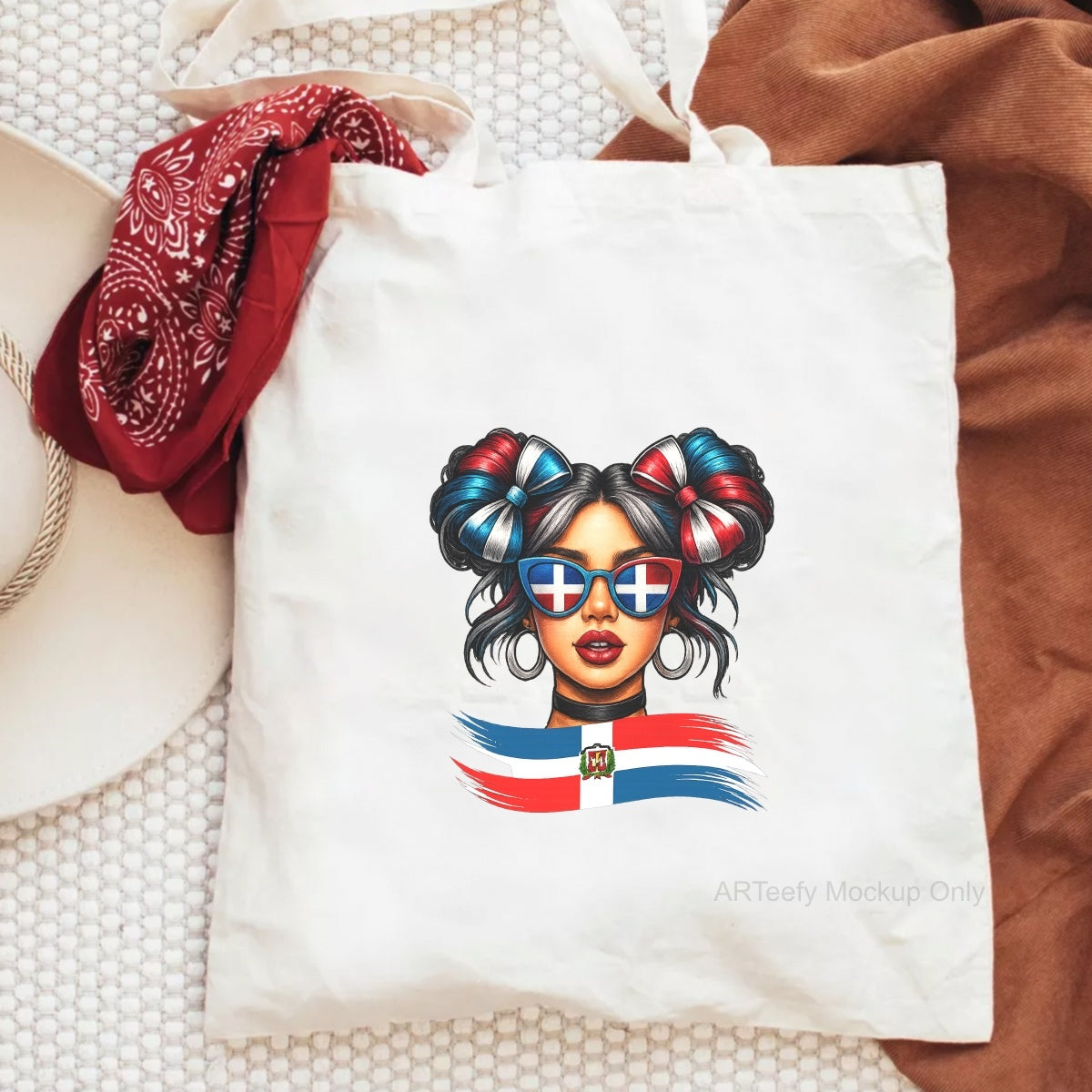 DTF Heat Transfer Iron On Sticker, Dominican Flag  Inspired Graphic, For Cultural Pride Apparel And National Day Decor