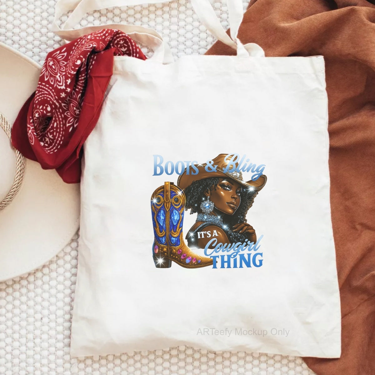 DTF Heat Transfer Iron On Sticker, Glitzy Cowgirl & Boots Graphic, For Western  Style Apparel And Rodeo Decor