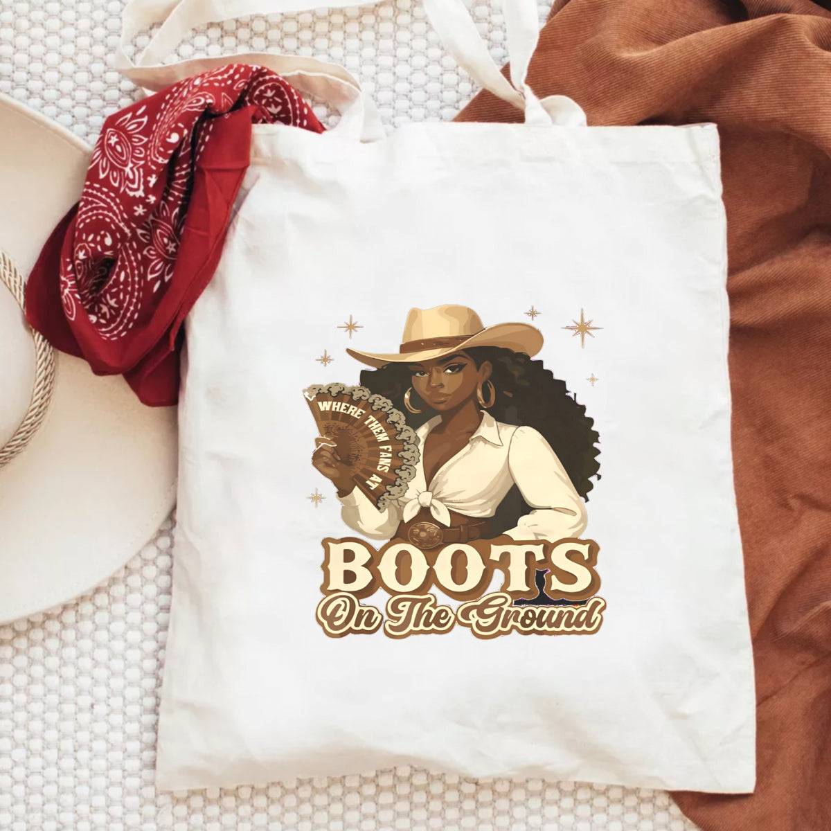 DTF Heat Transfer Iron On Sticker, Western Style Cowgirl & BOOTS ON THE GROUND Elements, For Country Themed Apparel And Rodeo  Related Events