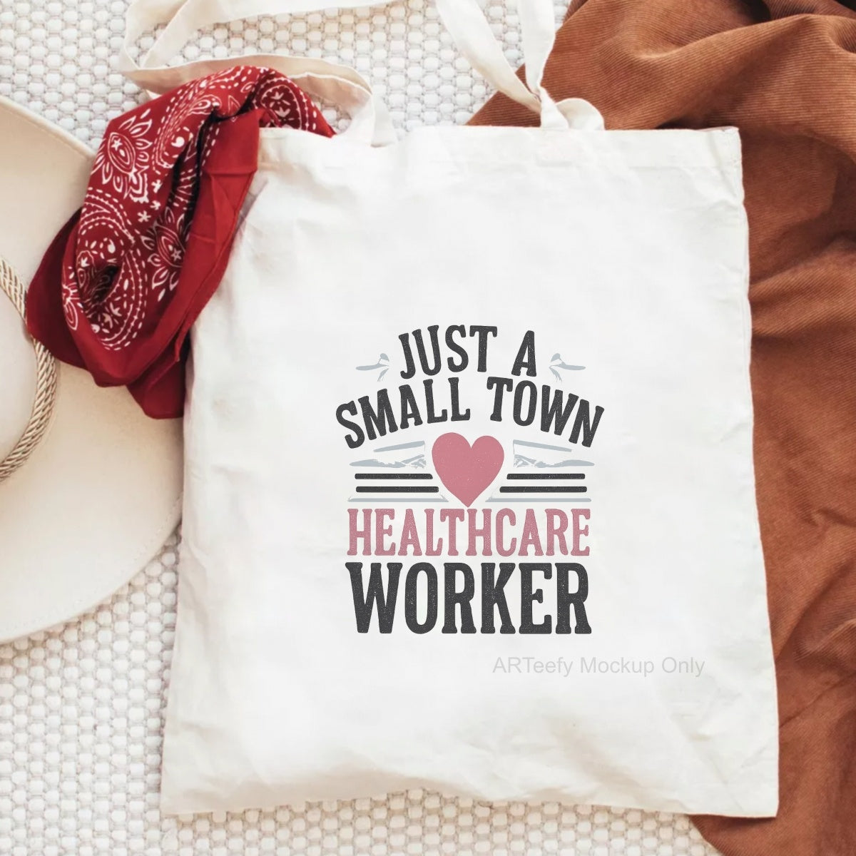 DTF Heat Transfer Iron On Sticker, Healthcare Themed Small Town Worker Graphic, For Medical Staff Apparel And Community Health Events