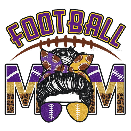 DTF Heat Transfer Iron On Sticker, Football  Themed Mom Graphic, For Game Day Apparel And Sports  Loving Moms' Gifts