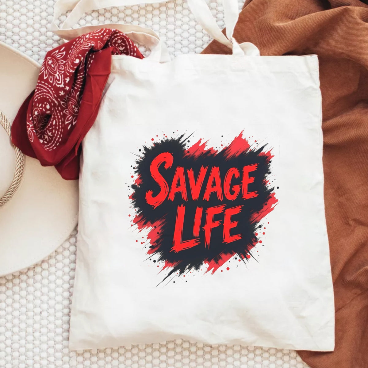 DTF Heat Transfer Iron On Sticker, Edgy SAVAGE LIFE Text Graphic, For Streetwear And Bold Lifestyle Events