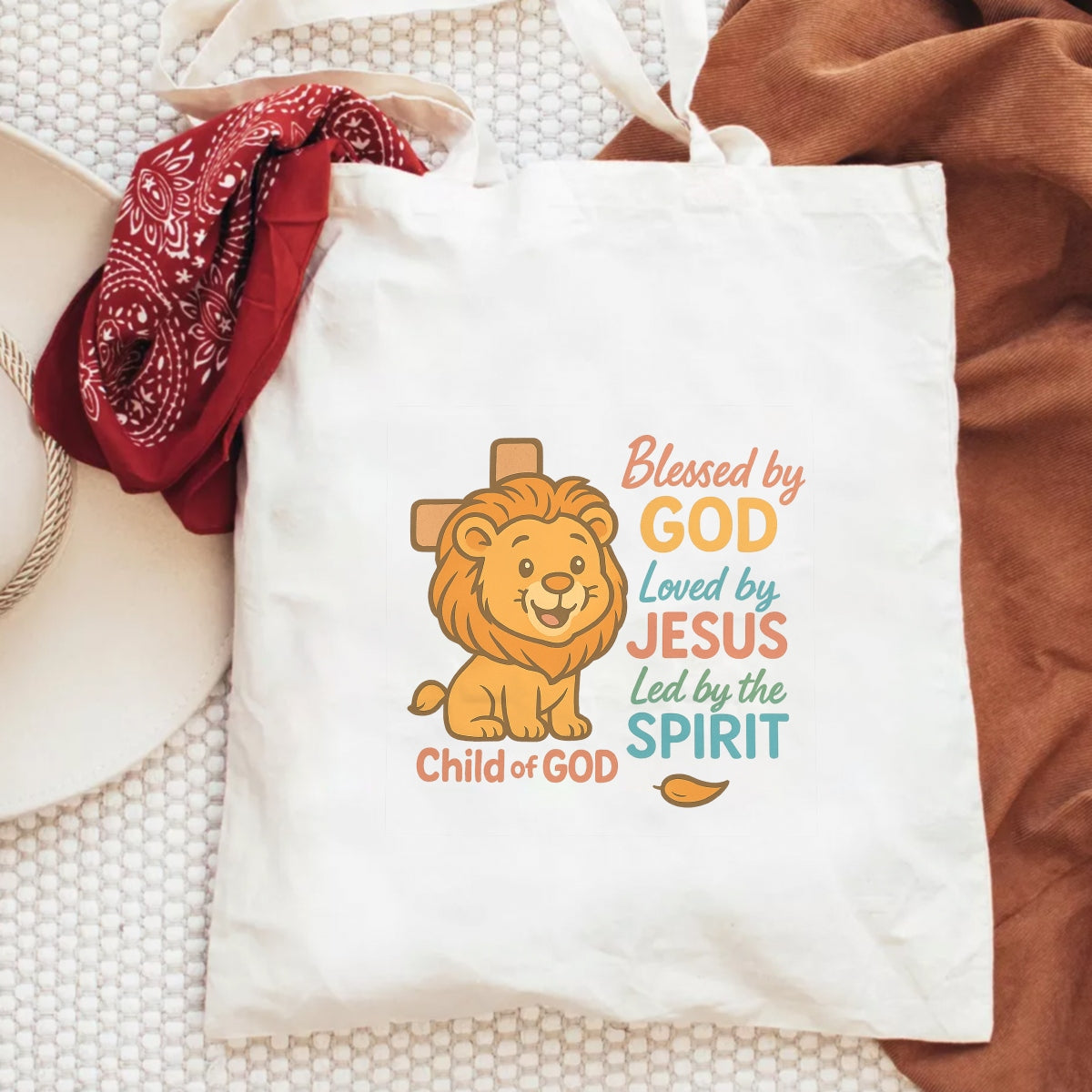 DTF Heat Transfer Iron On Sticker, Inspirational Christian Lion Graphic, for Faith Based Fashion and Church Event Gifts
