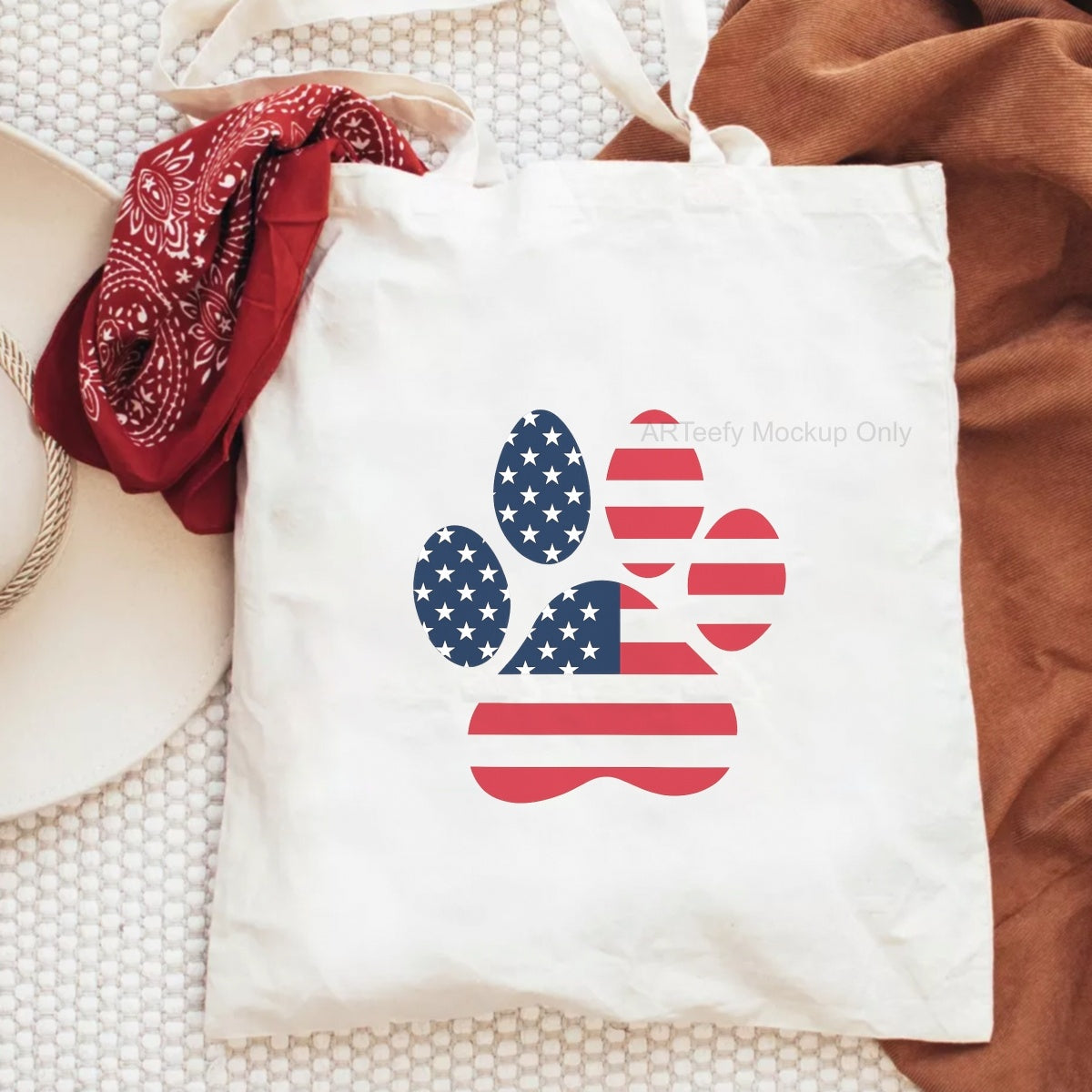 DTF Heat Transfer Iron On Sticker, Patriotic Dog Paw Graphic, For USA  Themed Pet Apparel And Fourth Of July Decor