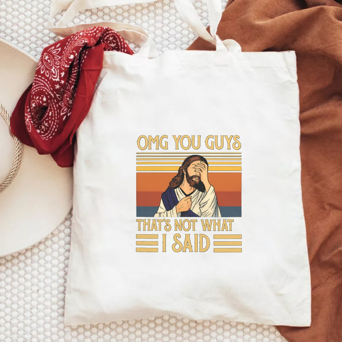 DTF Heat Transfer Iron On Sticker, Humorous Religious  Inspired Meme Graphic, For Casual Apparel And Light hearted Religious Community Gatherings