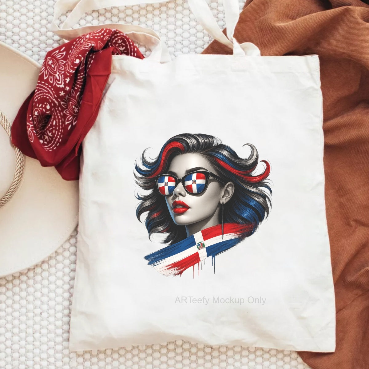 DTF Heat Transfer Iron On Sticker, Dominican Flag  Themed Stylish Graphic, For Cultural Pride Apparel And National Day Decor
