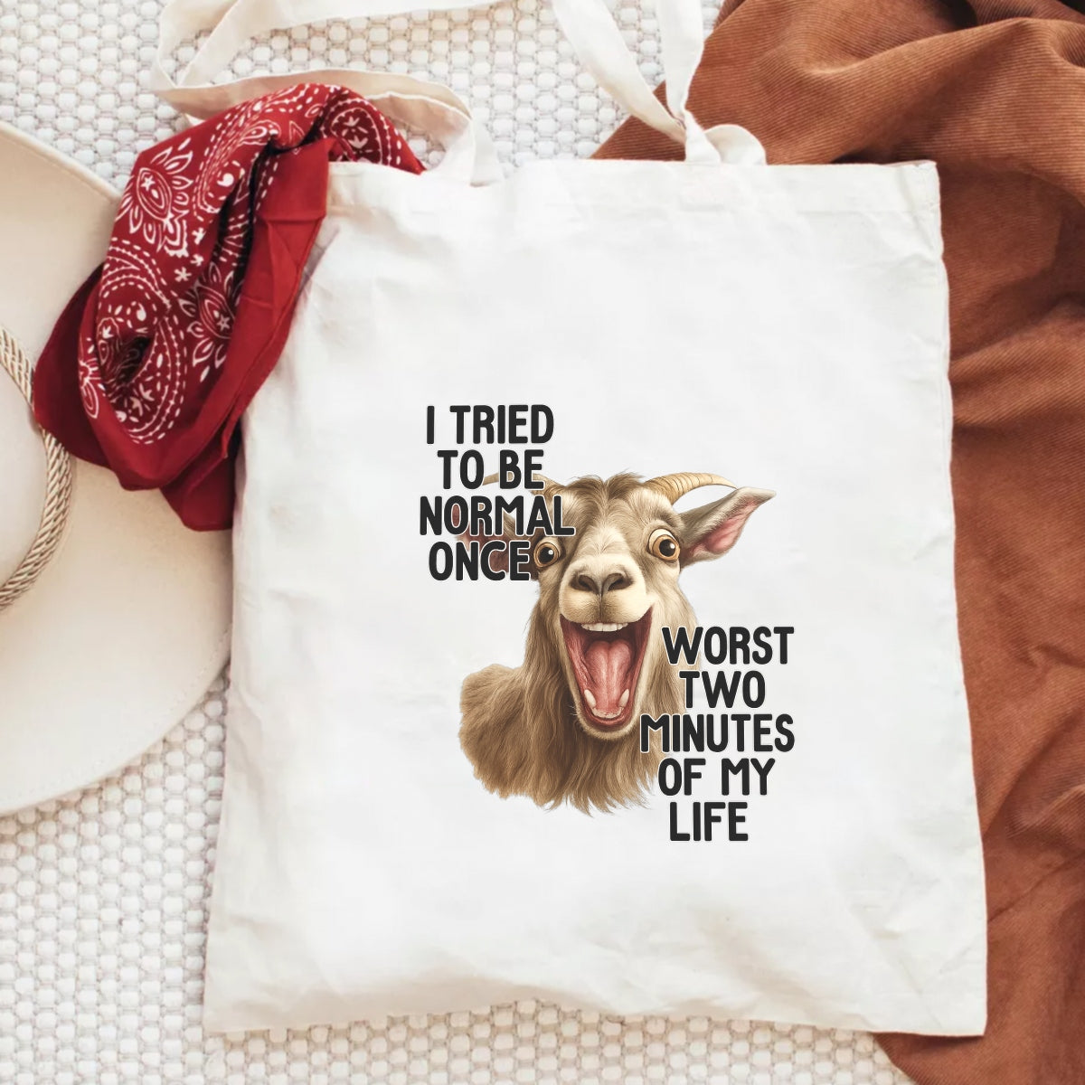 DTF Heat Transfer Iron On Sticker, Funny Goat Meme Graphic, for Humor Apparel and Casual Decor