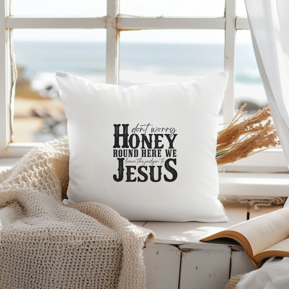 DTF Heat Transfer Iron On Sticker, Retro Religious Quote Graphic, for Faith - Based Apparel and Southern - Charm Decor