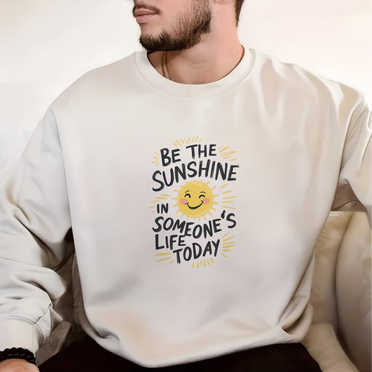 DTF Heat Transfer Iron On Sticker, Positive Be The Sunshine Quote Graphic, For Inspirational Apparel And Uplifting Decor
