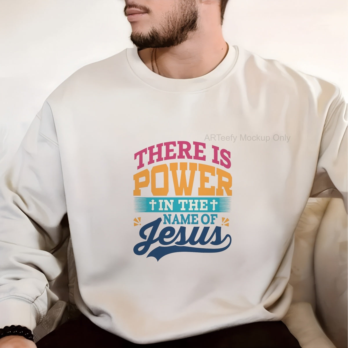 DTF Heat Transfer Iron On Sticker, Inspirational Religious Slogan Graphic, For Faith Based Apparel And Church Event Decor