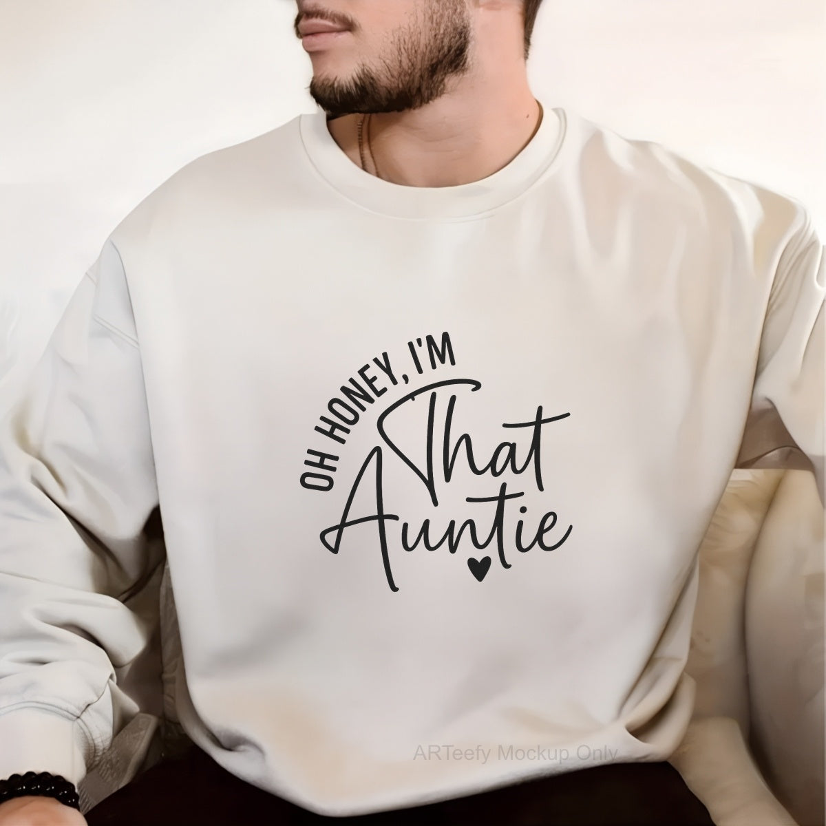 Oh Honey I'm That Auntie DTF Heat Transfer for T-Shirts – Funny Colorful Embroidery Style Iron On Patch – Trendy Auntie Shirt Decal for Women, DIY Gift, Sublimation Alternative, Ready to Press