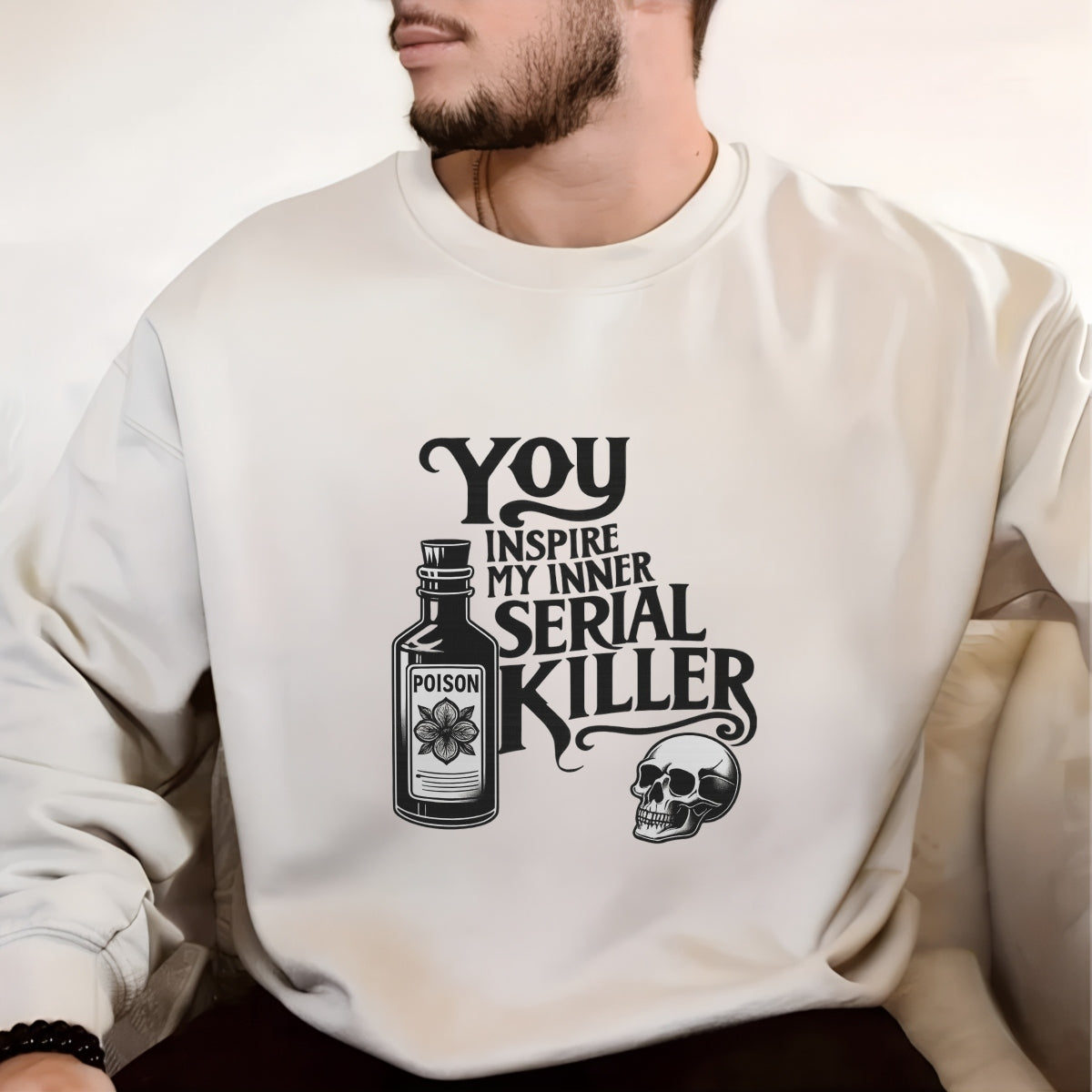 DTF Heat Transfer Iron On Sticker, Dark Humor Serial Killer - Themed Graphic, For Edgy Apparel And Alternative Lifestyle Events