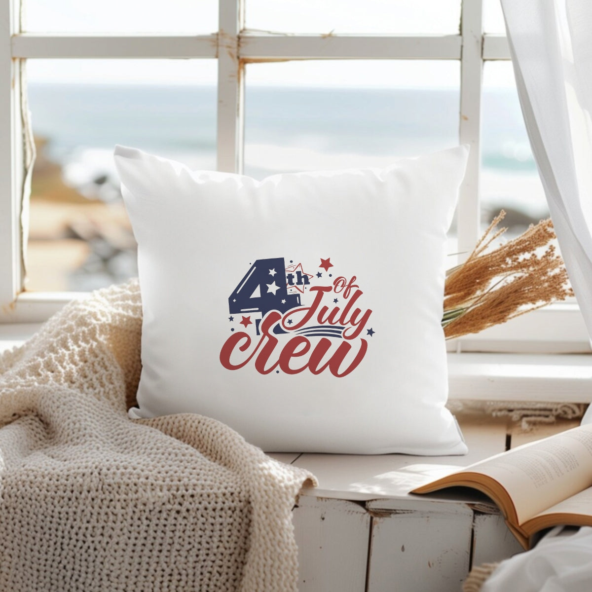 DTF Heat Transfer Iron On Sticker, Patriotic 4th Of July Crew Graphic, For Independence Day Apparel And Festive Decor
