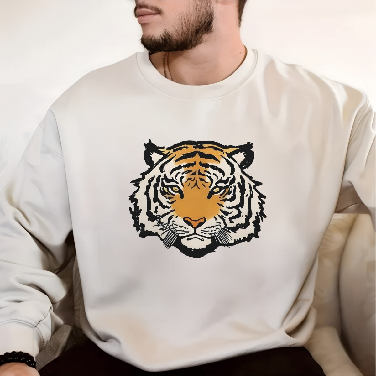 DTF Heat Transfer Iron On Sticker Bold Tiger Design Animal Pattern Sublimation Transfer for Apparel Home Decor
