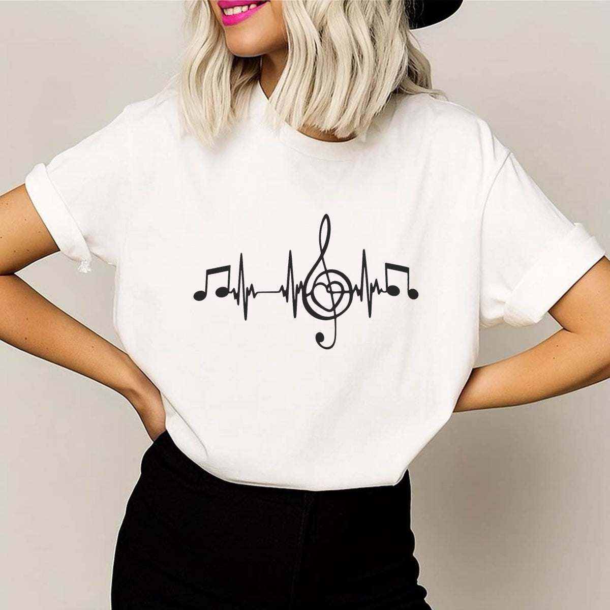 DTF Heat Transfer Iron On Sticker, Music Note & Treble Clef Graphic, For Music  Lover Apparel And Studio Decor