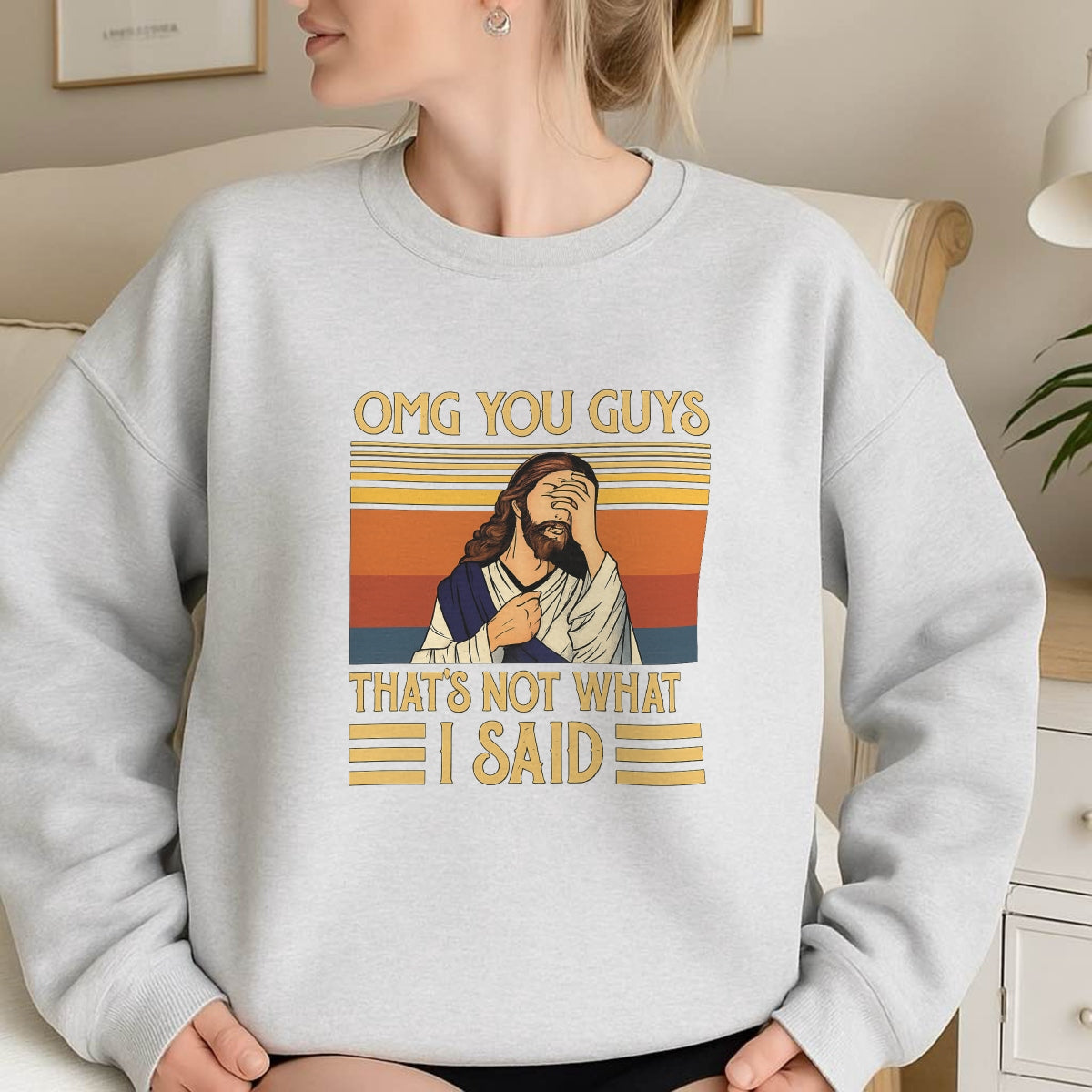 DTF Heat Transfer Iron On Sticker, Humorous Religious  Inspired Meme Graphic, For Casual Apparel And Light hearted Religious Community Gatherings