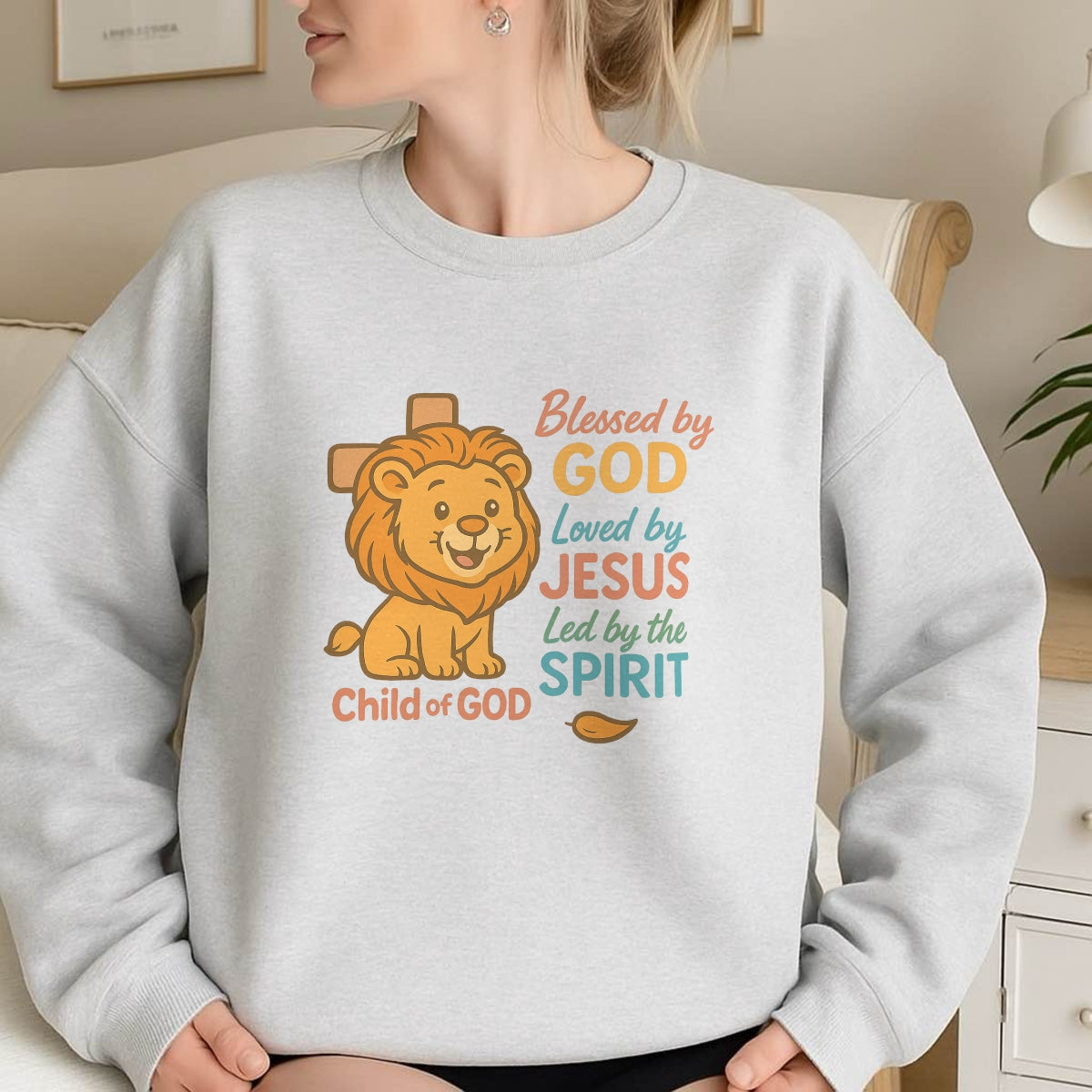 DTF Heat Transfer Iron On Sticker, Inspirational Christian Lion Graphic, for Faith Based Fashion and Church Event Gifts