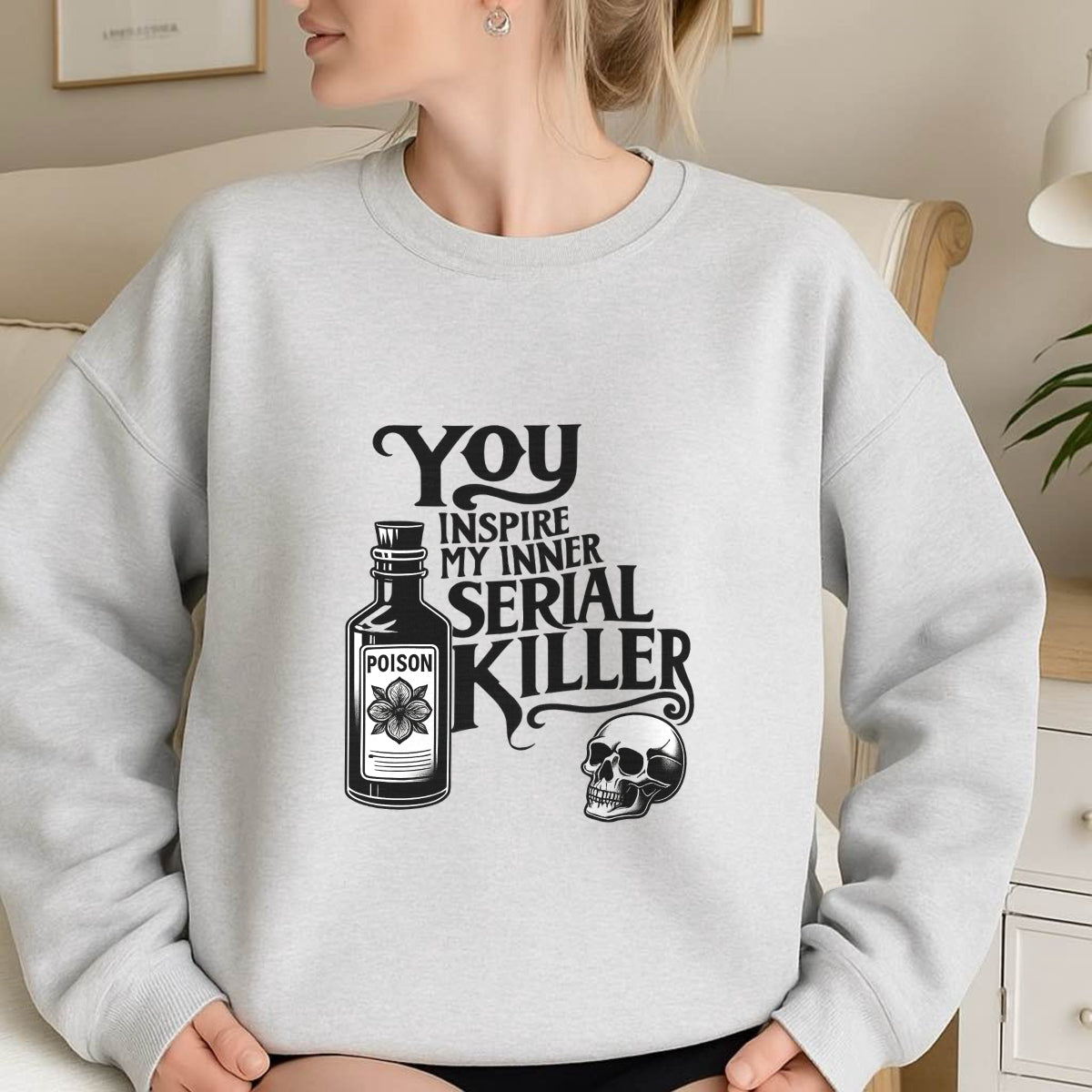 DTF Heat Transfer Iron On Sticker, Dark Humor Serial Killer - Themed Graphic, For Edgy Apparel And Alternative Lifestyle Events