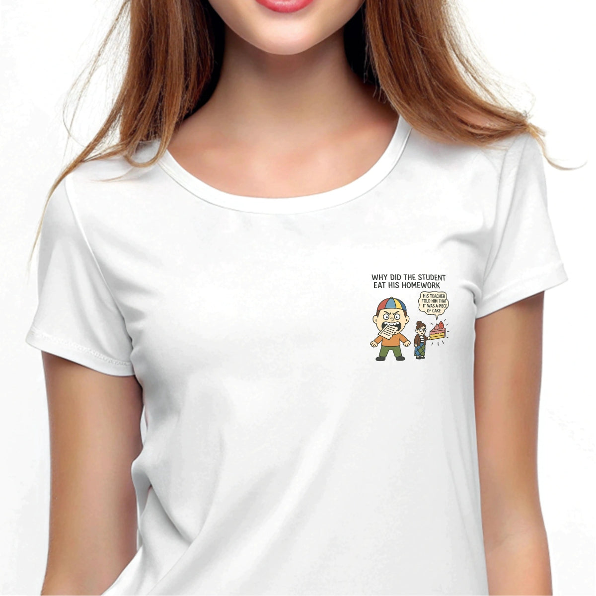 DTF Heat Transfer Iron On Sticker, Funny Student - Teacher Homework Joke Art, for American Campus Humor Apparel & Gag Gifts