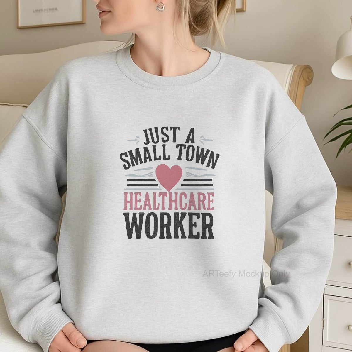 DTF Heat Transfer Iron On Sticker, Healthcare Themed Small Town Worker Graphic, For Medical Staff Apparel And Community Health Events