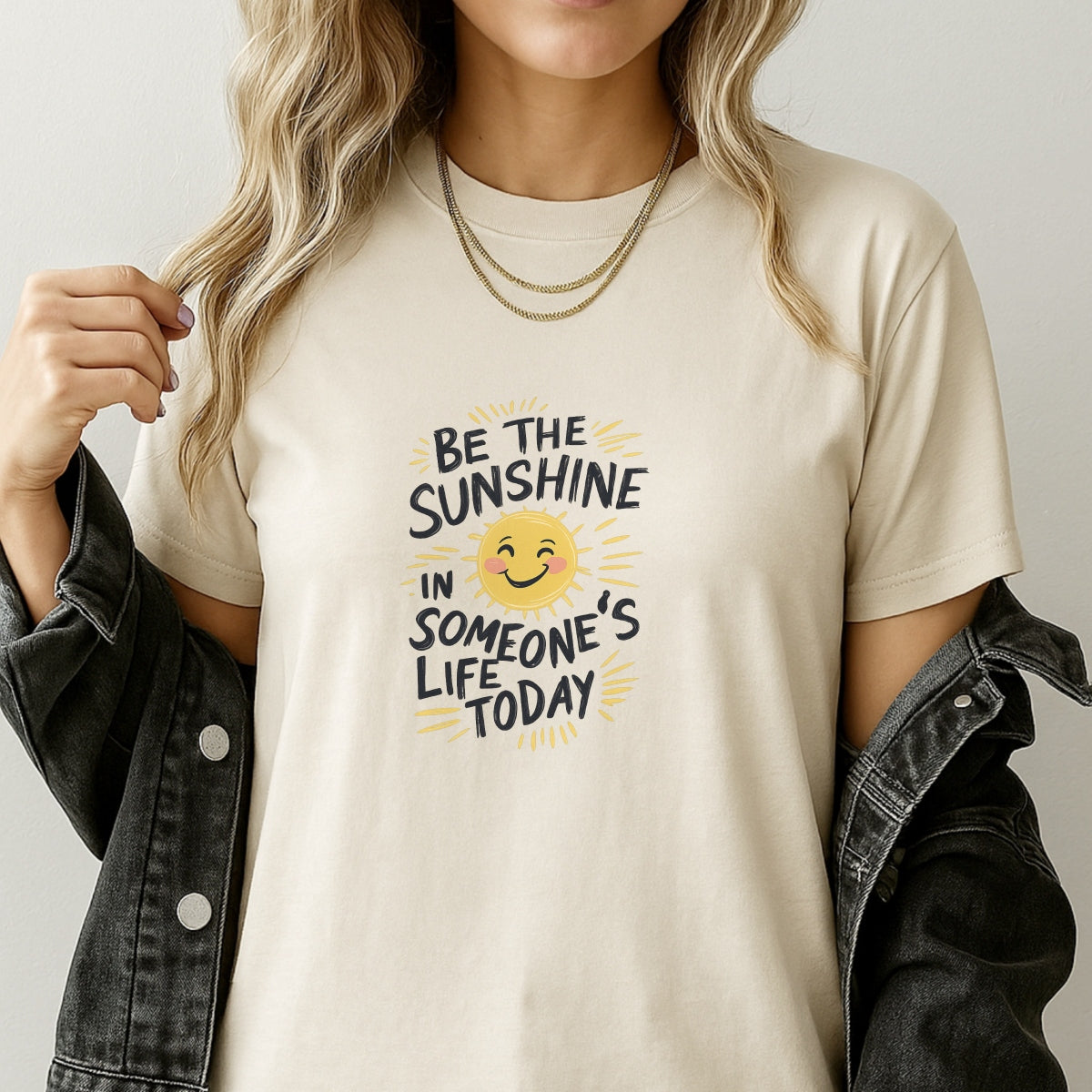 DTF Heat Transfer Iron On Sticker, Positive Be The Sunshine Quote Graphic, For Inspirational Apparel And Uplifting Decor