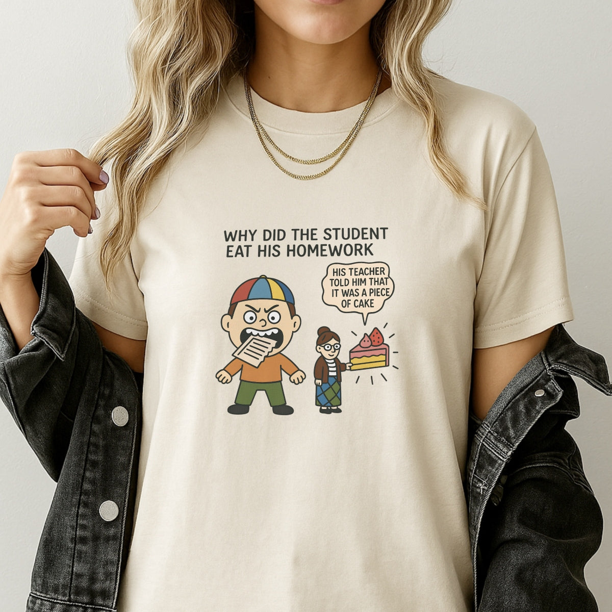 DTF Heat Transfer Iron On Sticker, Funny Student - Teacher Homework Joke Art, for American Campus Humor Apparel & Gag Gifts