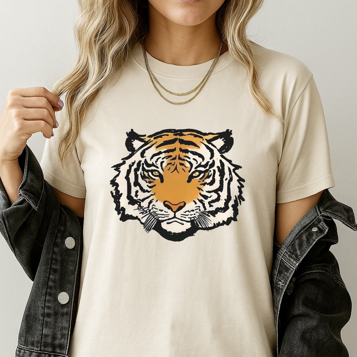 DTF Heat Transfer Iron On Sticker Bold Tiger Design Animal Pattern Sublimation Transfer for Apparel Home Decor