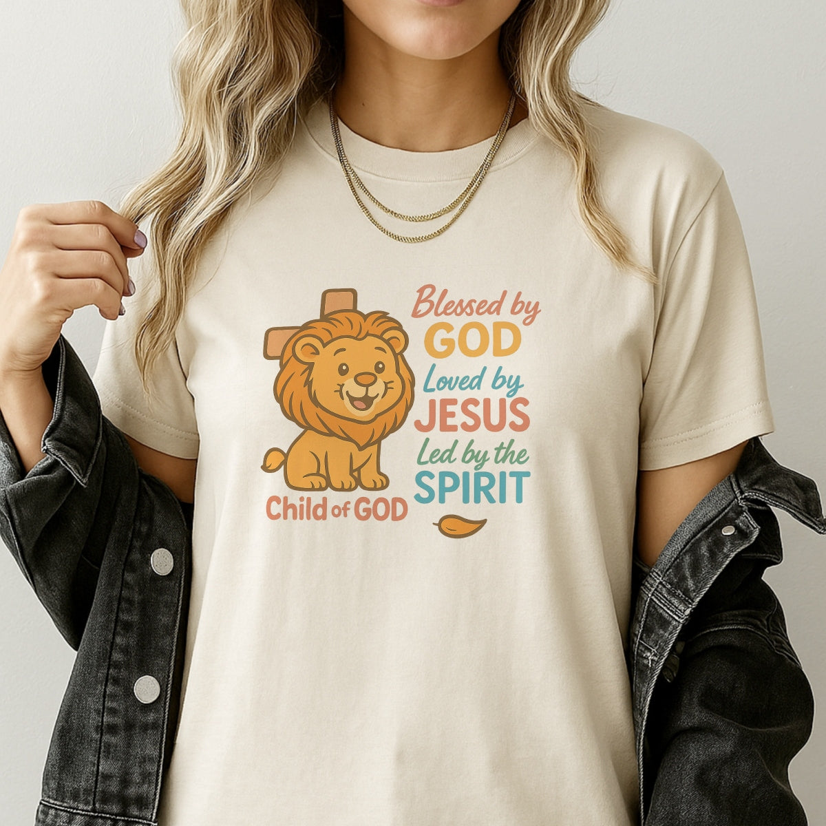 DTF Heat Transfer Iron On Sticker, Inspirational Christian Lion Graphic, for Faith Based Fashion and Church Event Gifts