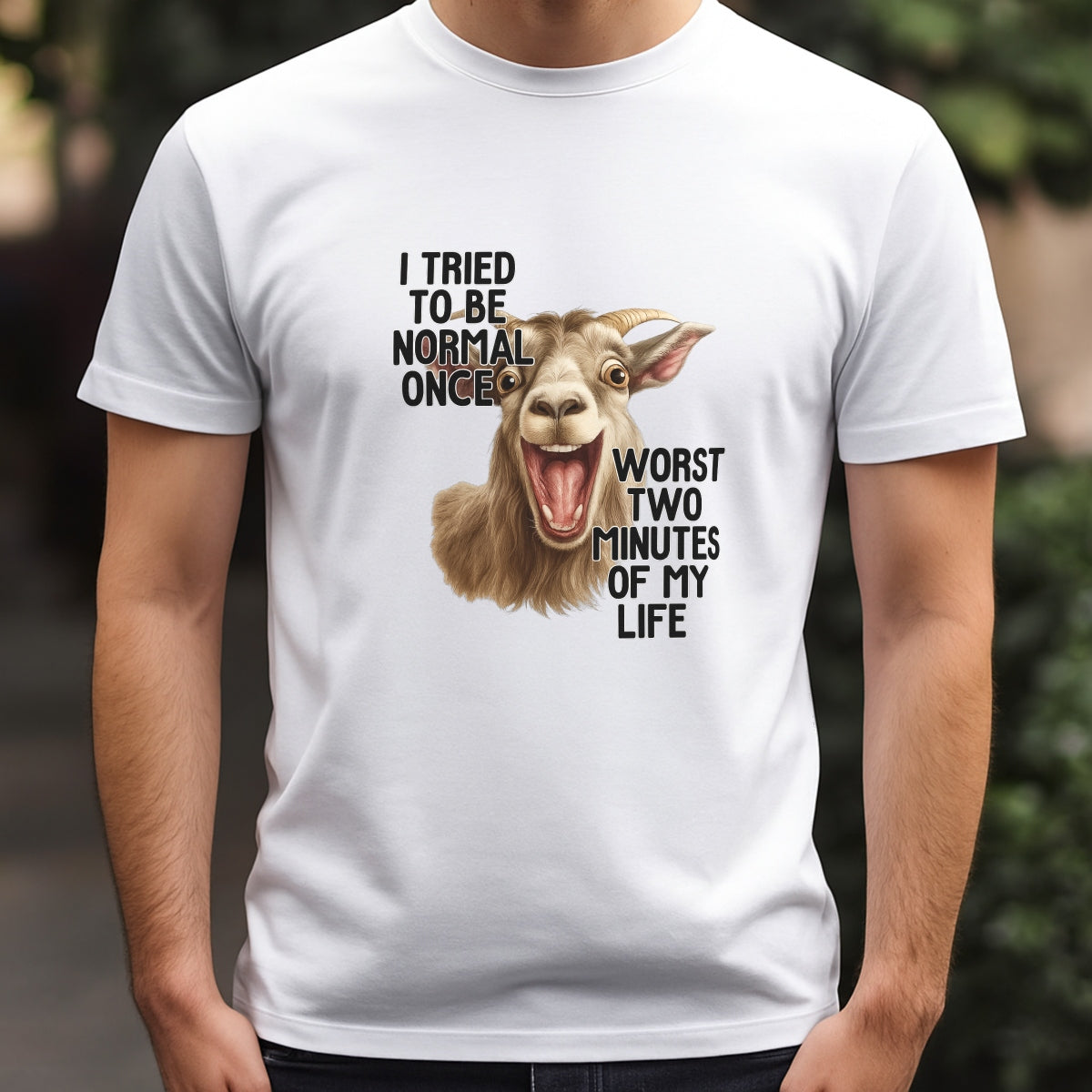 DTF Heat Transfer Iron On Sticker, Funny Goat Meme Graphic, for Humor Apparel and Casual Decor