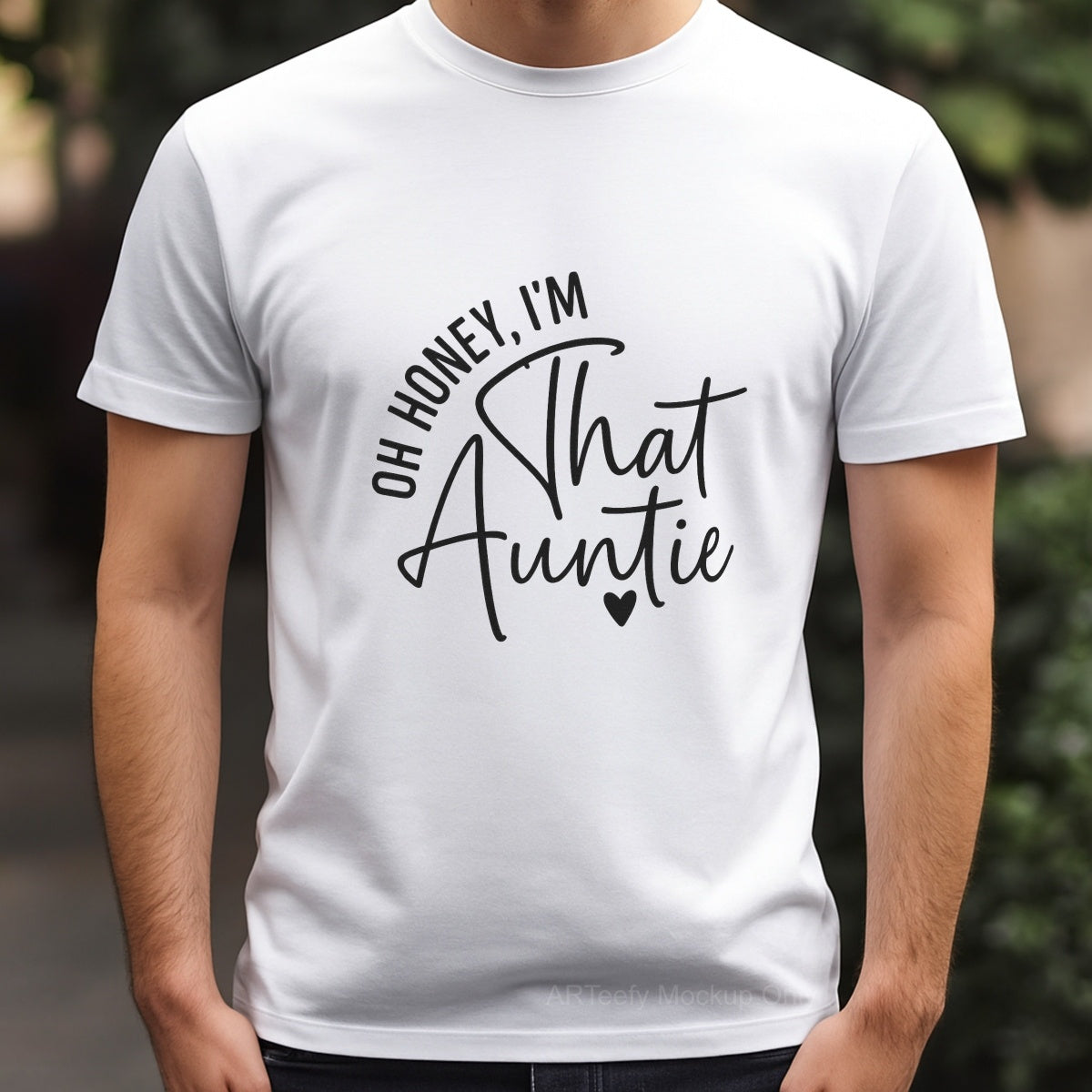 Oh Honey I'm That Auntie DTF Heat Transfer for T-Shirts – Funny Colorful Embroidery Style Iron On Patch – Trendy Auntie Shirt Decal for Women, DIY Gift, Sublimation Alternative, Ready to Press