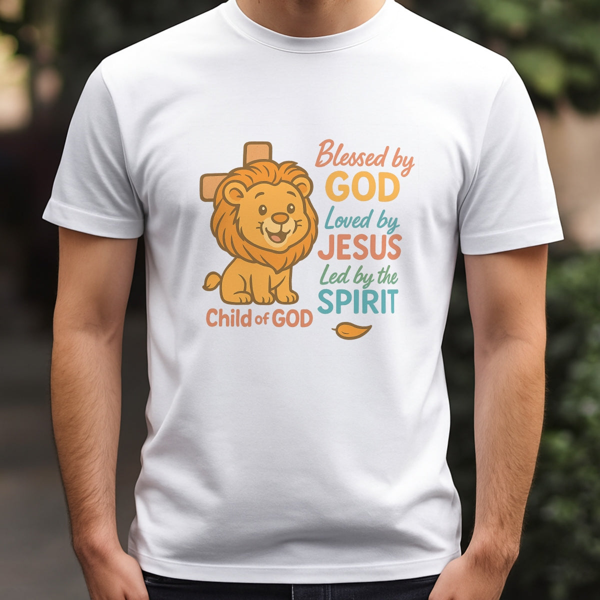 DTF Heat Transfer Iron On Sticker, Inspirational Christian Lion Graphic, for Faith Based Fashion and Church Event Gifts