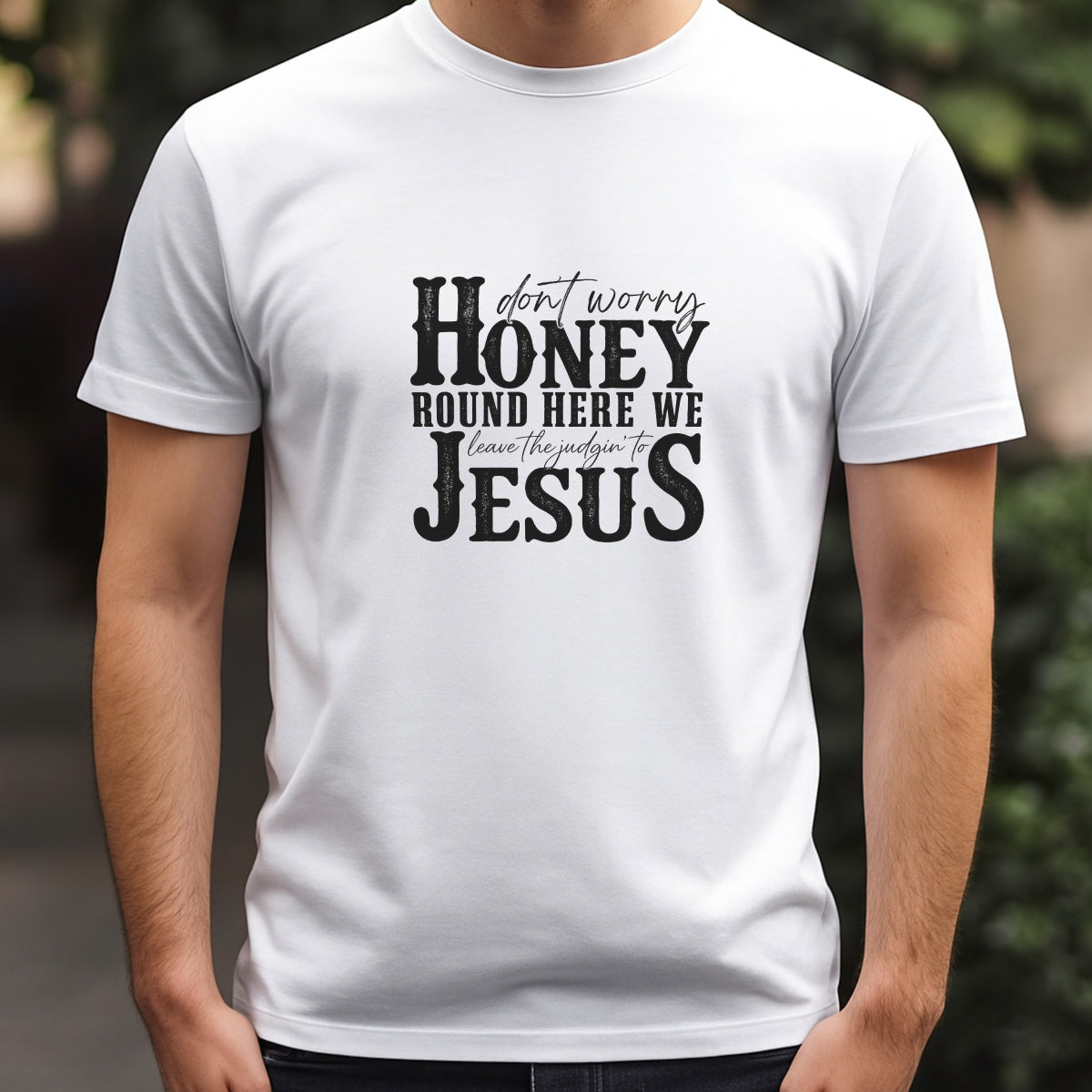 DTF Heat Transfer Iron On Sticker, Retro Religious Quote Graphic, for Faith - Based Apparel and Southern - Charm Decor